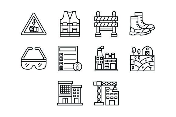 10 Labour Day Outline Icons Bundle: Practical Design Assets