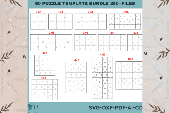 50 Puzzle Designs 289: The Ultimate Creative Template Bundle