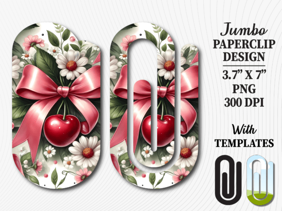 Cherry Blossom Bow Jumbo Paperclip PNG: Your Instant Design Asset