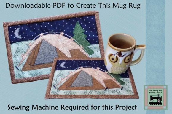 Craft a Cozy Camping Mug Rug with a PDF Pattern for Tent