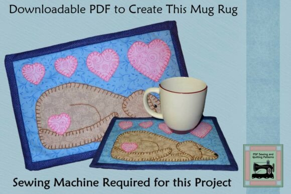 Create a Charming Puppy Mug Rug with This PDF Pattern