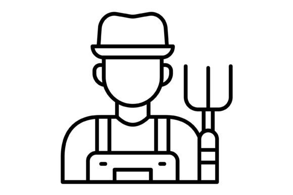 Farmer Outline Icon: Design Assets for Modern Projects