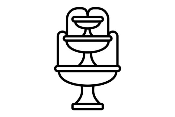 Fountain Outline Icon: Clean Vector Graphics for Modern Projects