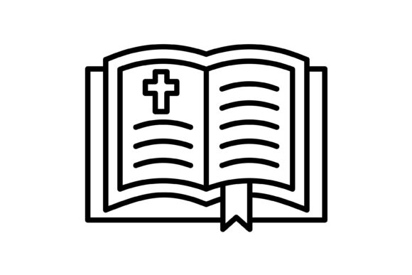 Integrating Faith-Based Design: The Bible Outline Icon