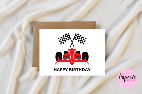 Racing Card Birthday Card: Digital Files for Instant Celebration