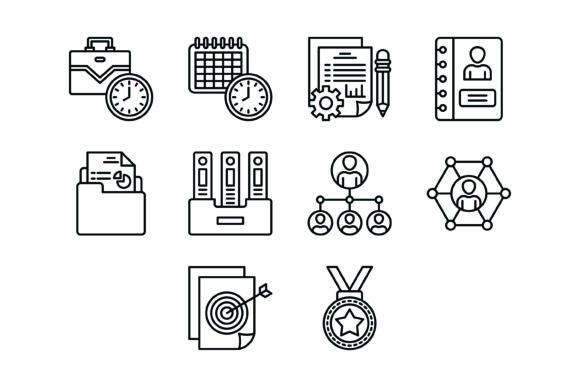 Streamline Your Workflow: The 10 Organization Outline Icons Bundle