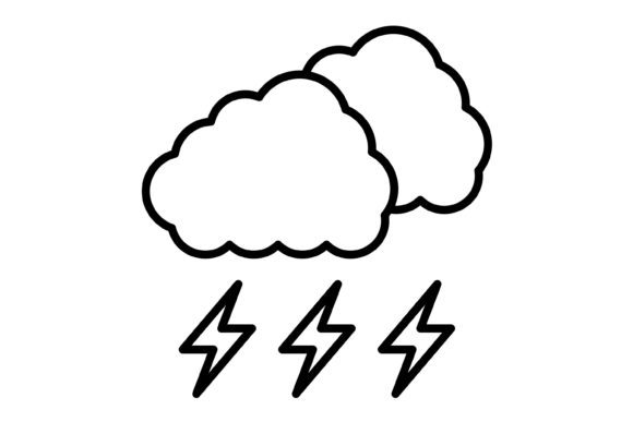 Thunder Outline Icon: A Modern Symbol for Digital Projects